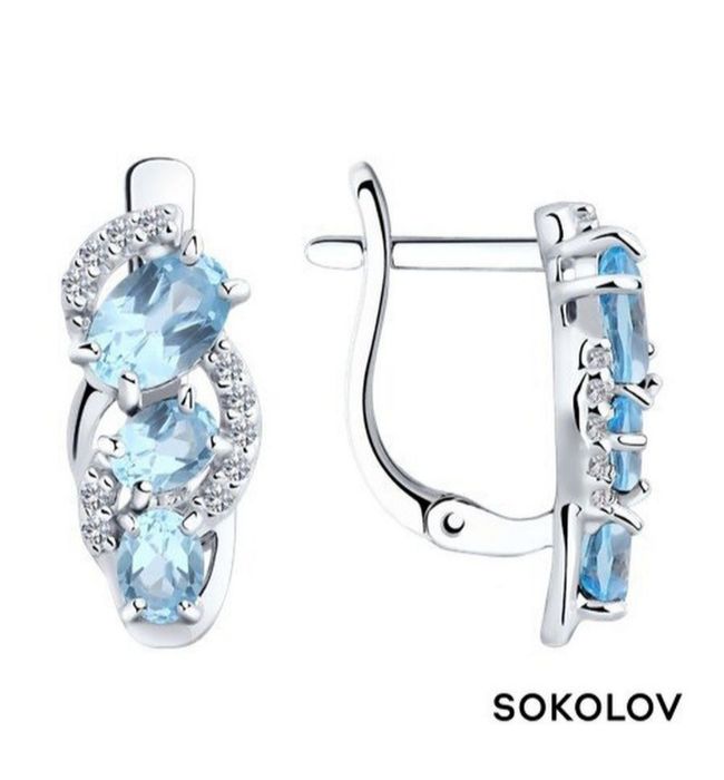 Серьги серебро Соколов