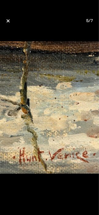 Tablou in ulei pe panza lipit pe carton Venetia