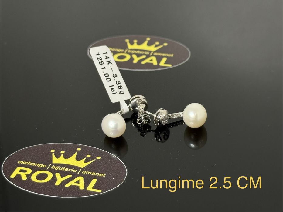 Bijuteria ROYAL : Cercei AUR 14K NOU /  3.38 GR
