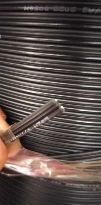 Кабель оптический дроп 2 волоконный (стальная проволока)/ оптик кабел