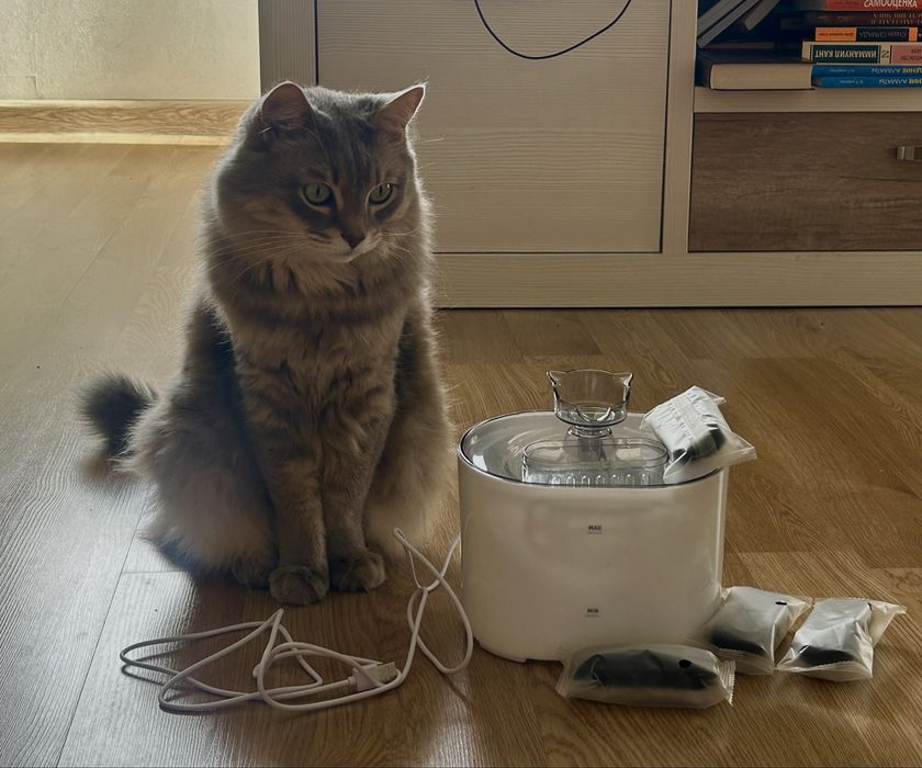 Питьевой фонтанчик.поилка для кота.