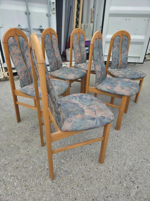 Masa Ovala Extensibila cu 2 Placi de Extinere si 6 Scaune