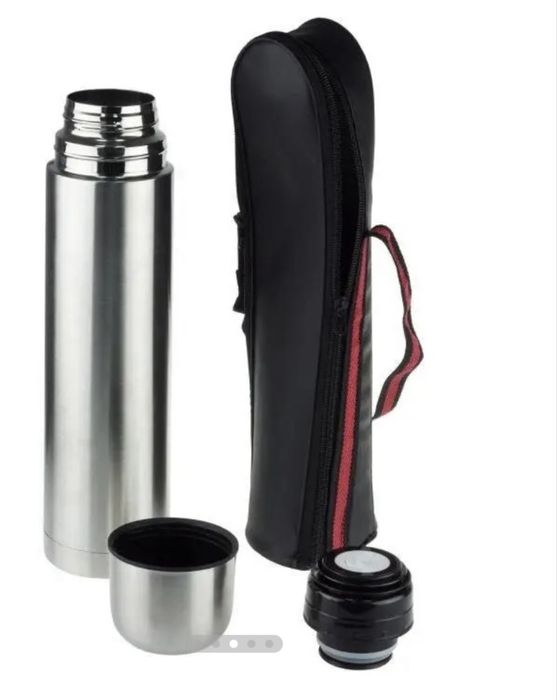 Термос новый 1 л , серого цвета