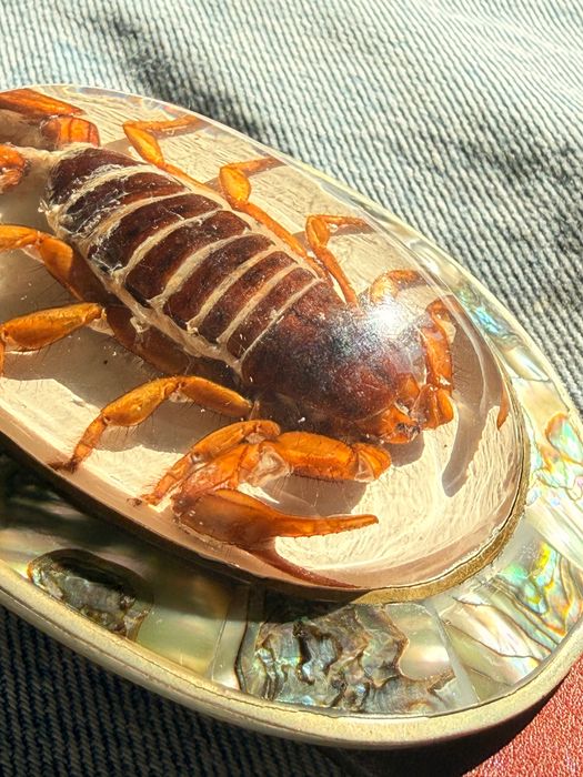 Уникален колан от Мексико със СКОРПИОН и седеф – ръчна изработка