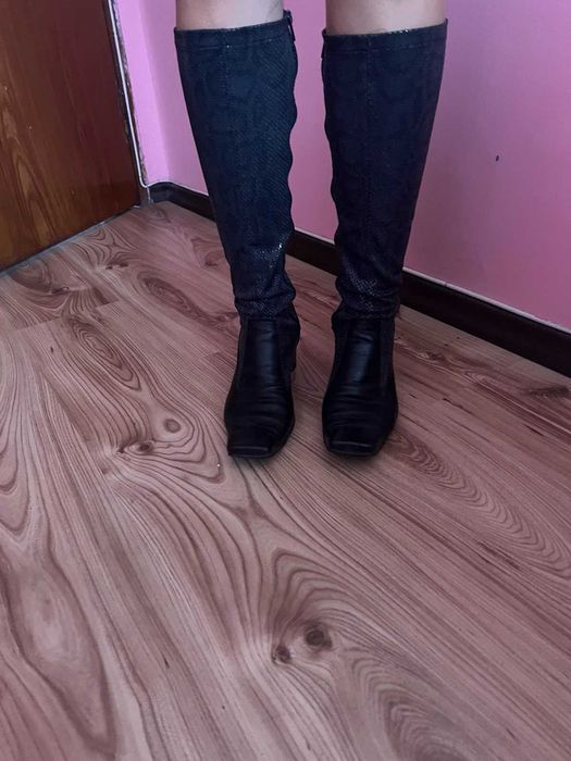 пролетно-есенни черни и кафяви еластични  ботуши