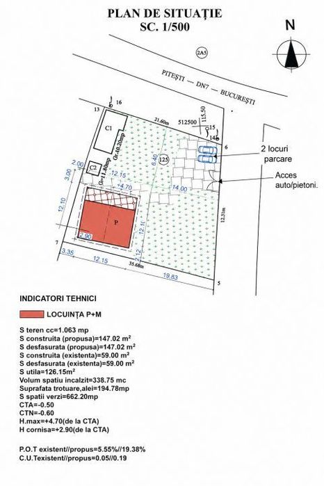 Proprietate Leordeni, teren = 1063 mp