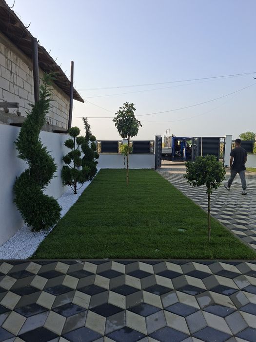 Amenajări grădini cu gazon si sistem de irigat