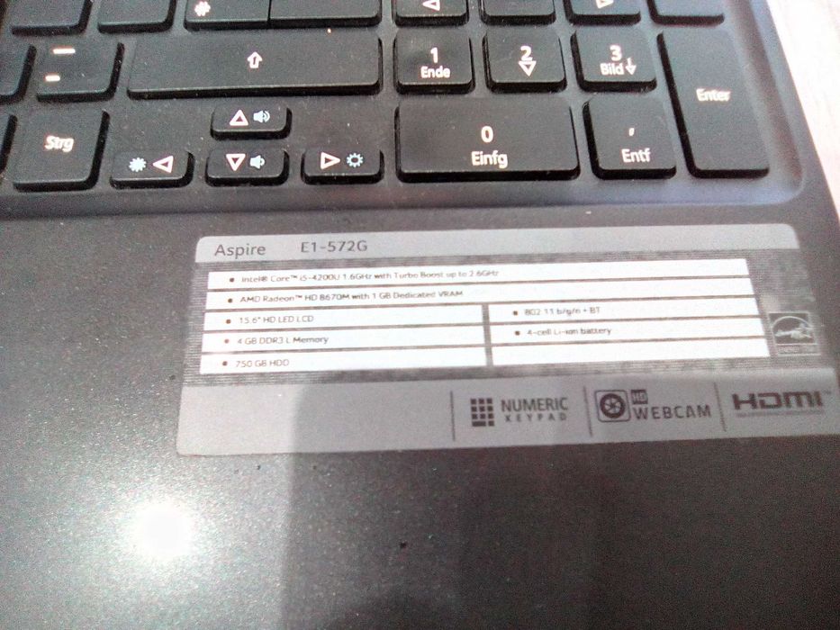 Лаптоп ACER Aspire E1-572 - 4 процесора