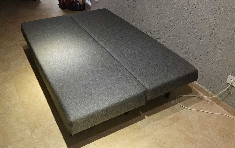 Canapea extensibila 3 locuri, Knisa gri-bej ALVDALEN IKEA