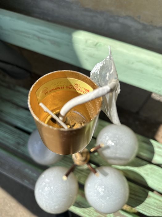 Винтидж полилей от метал и стъкло