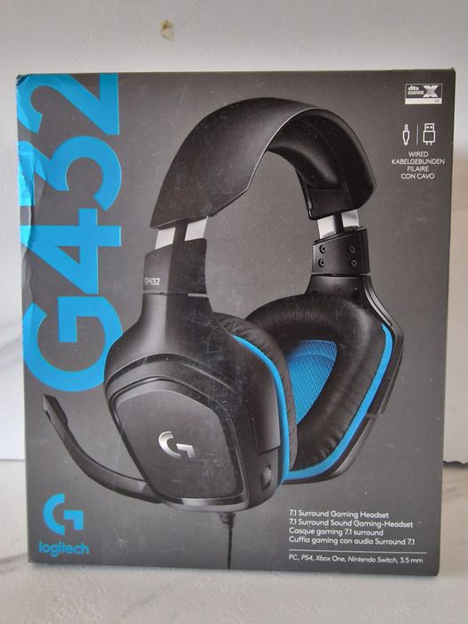 Casti gaming Logitech G432, surround 7.1, multiplatforma, Negru
