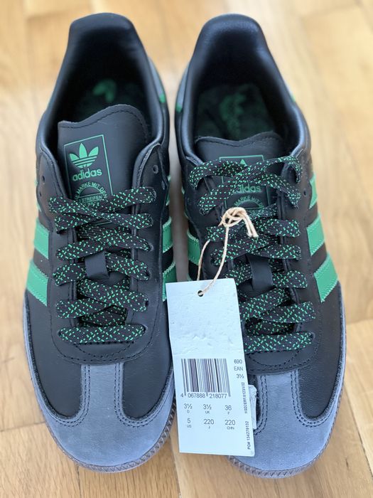 ADIDAS SAMBA OG W Core Black/ Green/ Grey, естествена кожа