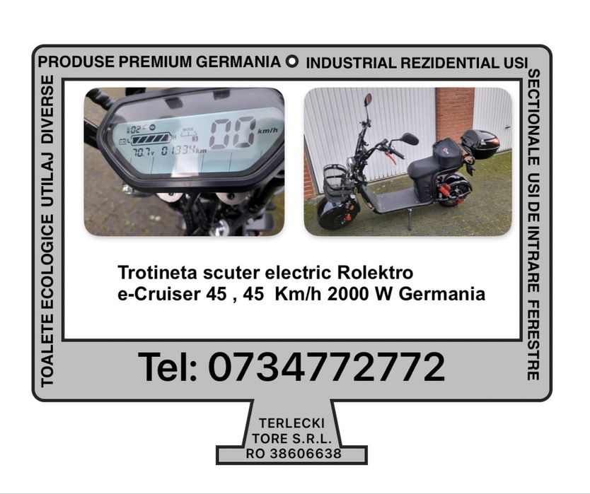 TROTINETA SCUTER ELECTRIC Rolektro Cruiser 45 Coco chopper Germania