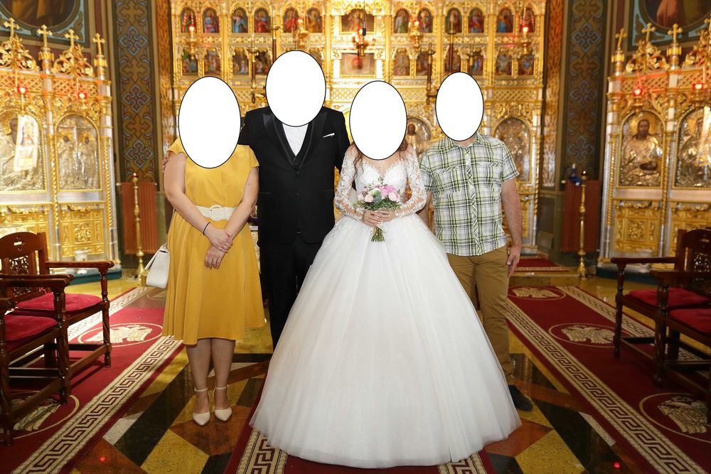 Rochie de mireasă printesa Vladiyan new beginning NB2310 cu trena voal