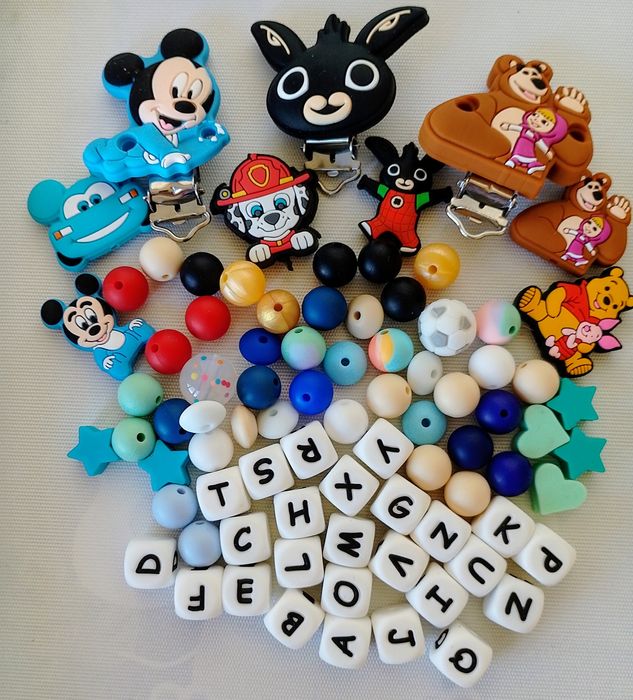 Accesorii din silicon pentru realizarea lănțișoarelor  pentru suzeta