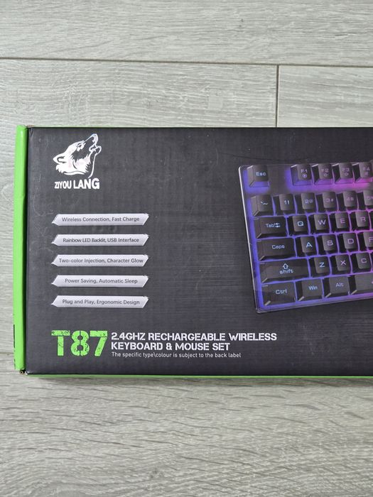 Set Gaming Wireless ZIYOULANG T87 – Tastatură + Mouse + Mousepad (QWERTY, RGB)