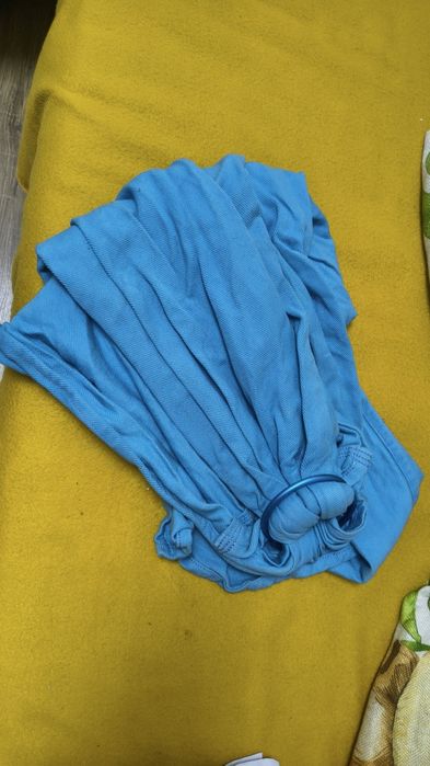Sling cu inele port-bebe, turcoaz, material țesut – stare bună