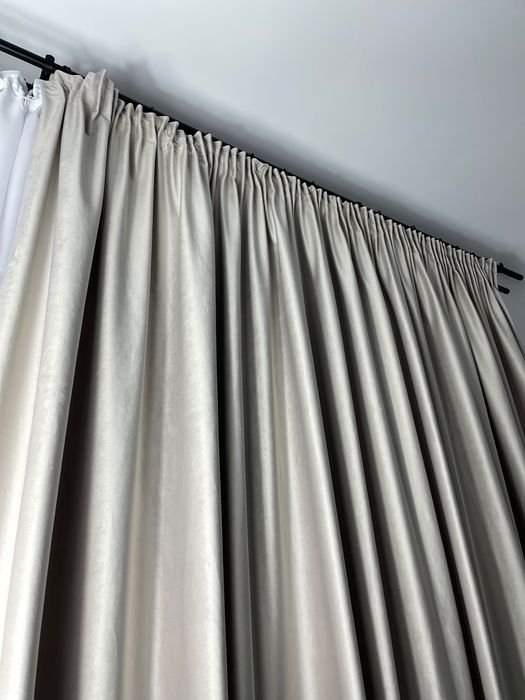 6,5 metri draperie catifea grej 95% blackout premium