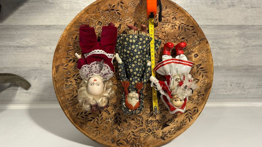 Papusi vechi autentice siciliene cap portelan, detalii superbe, Italia