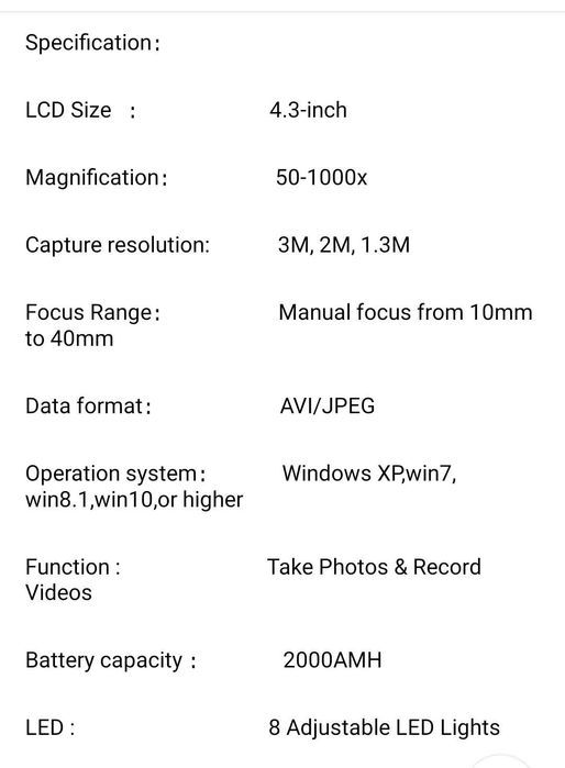 Microscop video profesional LCD HD