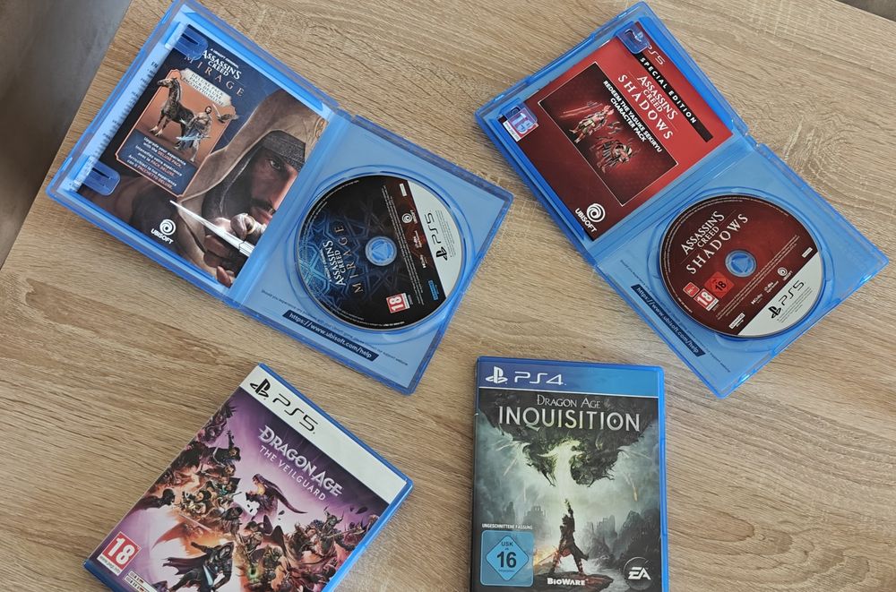 Игри за Ps4,5 Assassin's creed Shadow, Mirage ; Dragon Age Inquisition, The Veilguard