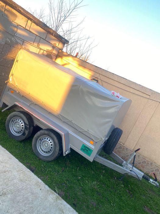 Remorca auto 2 axe si prelata 750kg