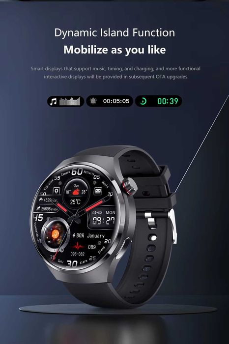 Ceas inteligent GPS GT4 Pro NFC Răspuns apel Sport Tracker, Negru