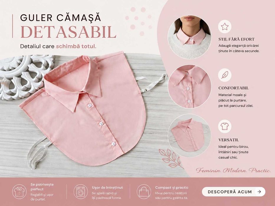 Guler cămașă detașabil Tracey