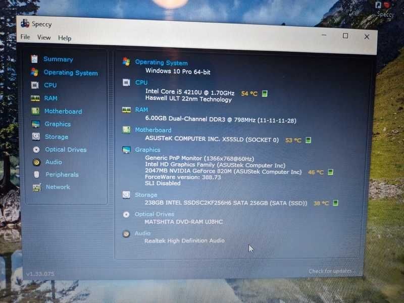 Asus X555L – i5-4210U, 6GB RAM, SSD 240GB  Rapid și fiabil pentru uz zilnic