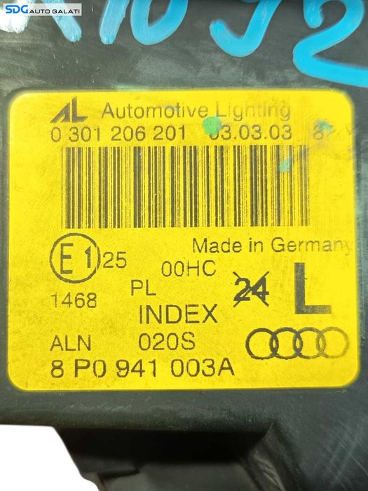 Far Stanga Europa FARA Xenon Audi A3 8P Non Facelift NFL 2004 - 2008 Cod 8P0941003A [LR1892]