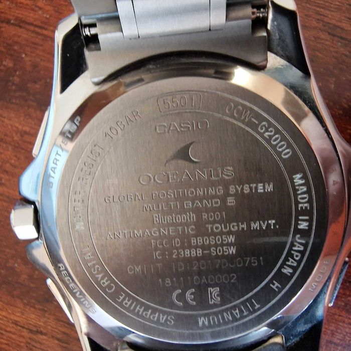 Мъжки часовник Casio Oceanus OCW-G2000-1AJF GPS,Bluetooth,Sapphire.