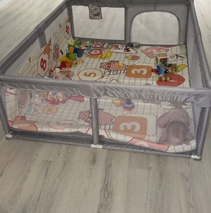 Игровой манеж Onni 180x150x65 см, серый