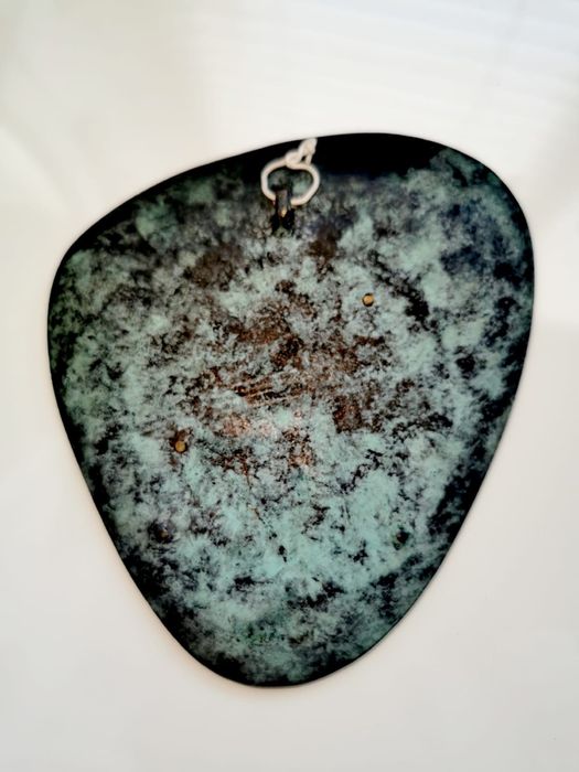 Антикварен арт бронзов плакет миниатюра на трите мъдри маймунки патина