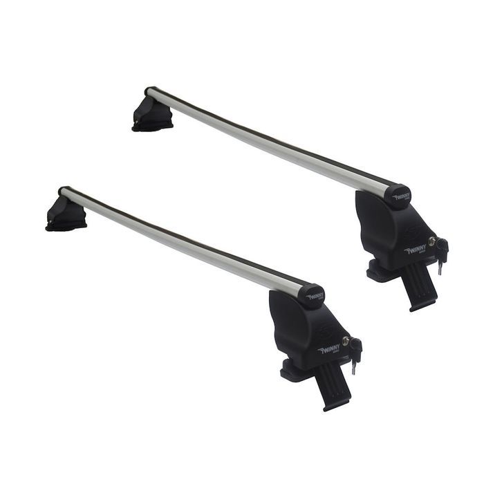 Set bare transversale portbagaj din aluminiu marca Twinny Load TL A30, kit complet cu bare, suporti si antifurt cu cheie, VW Polo 5 2009-2017, 3/5 Usi