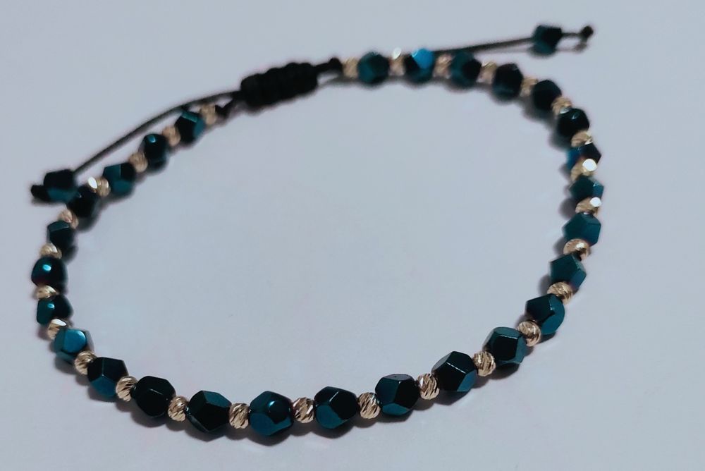 Bratari snur cu bilute de aur si argint