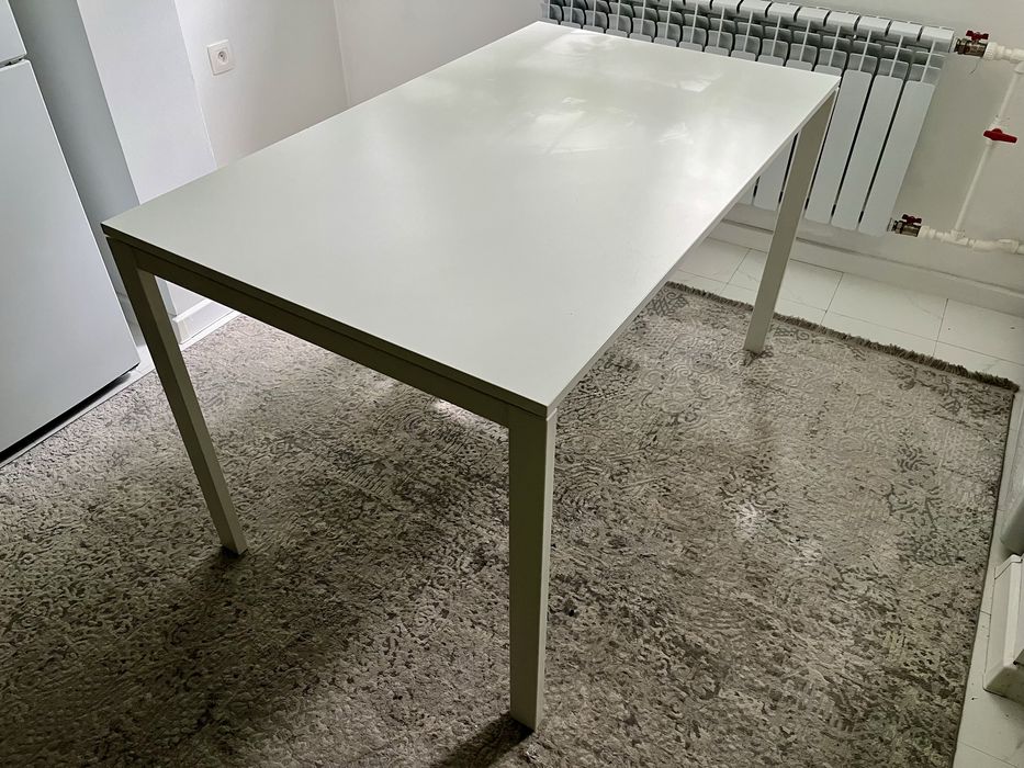 Стол IKEA Мельторп, 125х75x75 см, ДСП, белый