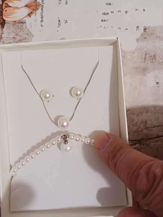 Комплект, перли, нов.