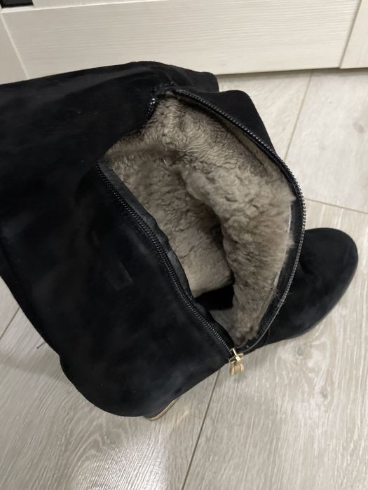 Замшевые сапоги зимние