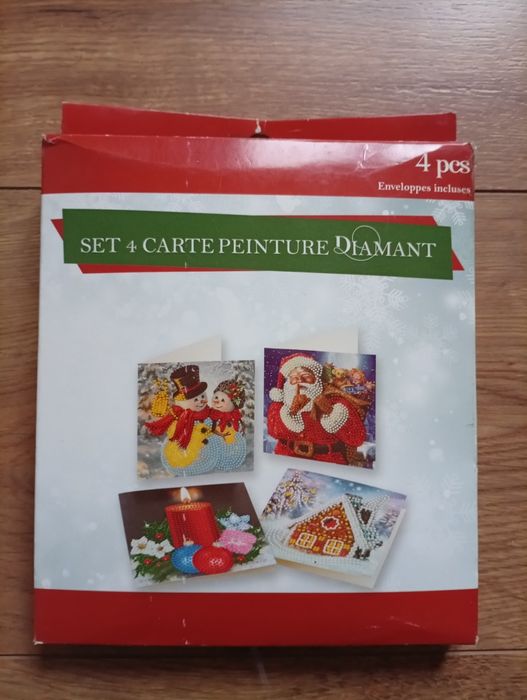 Направи си сам Коледни диамантени картички - 4 броя
