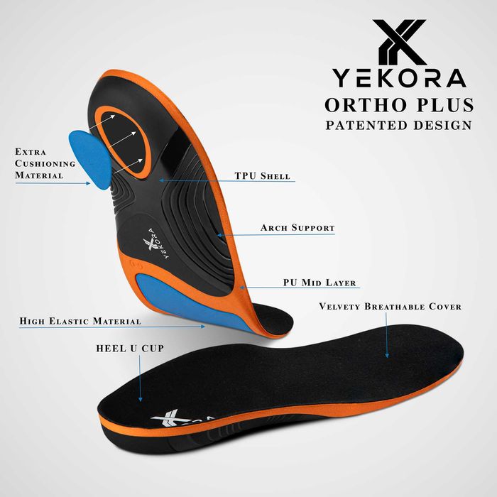 Ортопедични стелки YEKORA Ortho Plus плоскостъпие дюстабан паднал свод