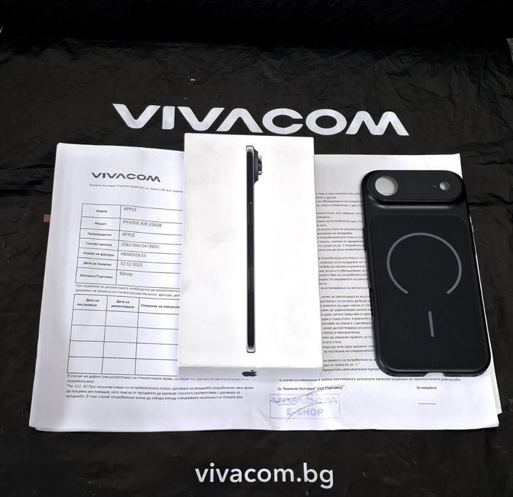 КАТО НОВ 256GB iPhone 17 Air Гаранция от Vivacom до 2027 Black | Черен