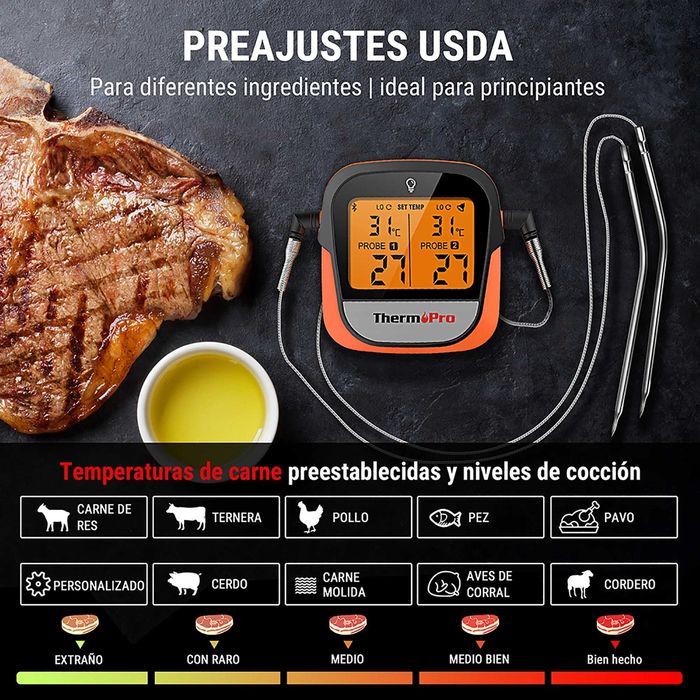 ThermoPro TP902 – Bluetooth термометър за месо и барбекю