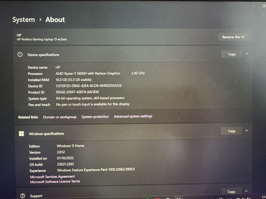 Геймърски лаптоп HP Pavilion Gaming Ryzen 5 / RTX / 16GB RAM