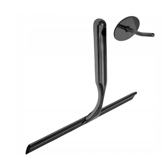 Racleta pentru geam cabina de dus, cu maner din inox, negru, Sepio
