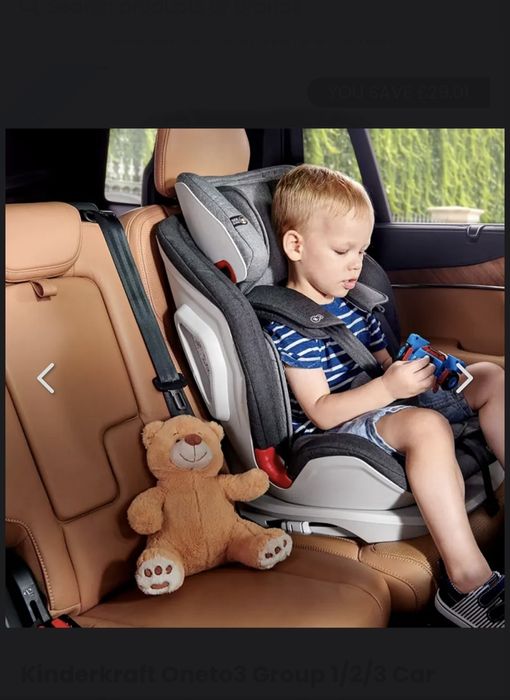 Столче за кола KINDERKRAFT Oneto3 (9-36 кг) сиво-черно ISOFIX