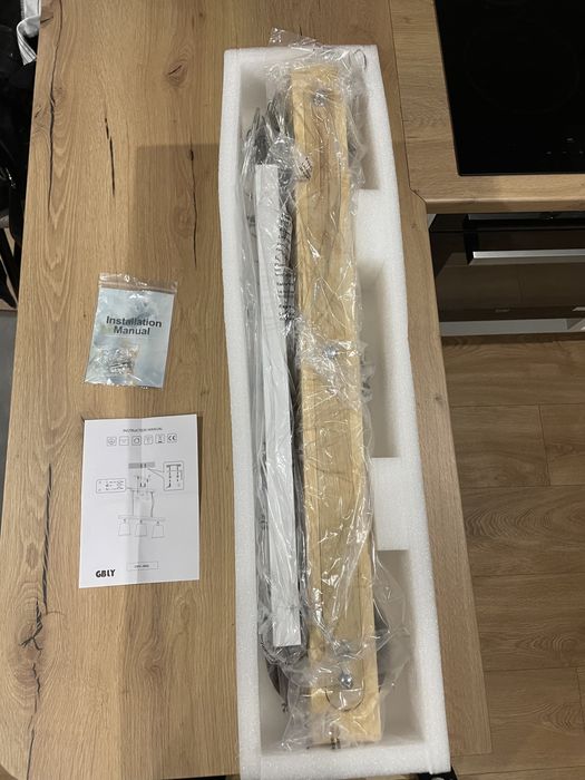 LED висяща дървена лампа