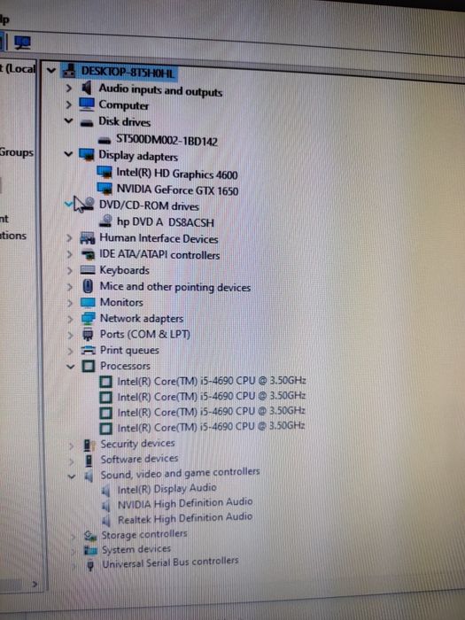 Unitate PC HP (i5 4690, 8gb ram, 500gb, GTX 1650)