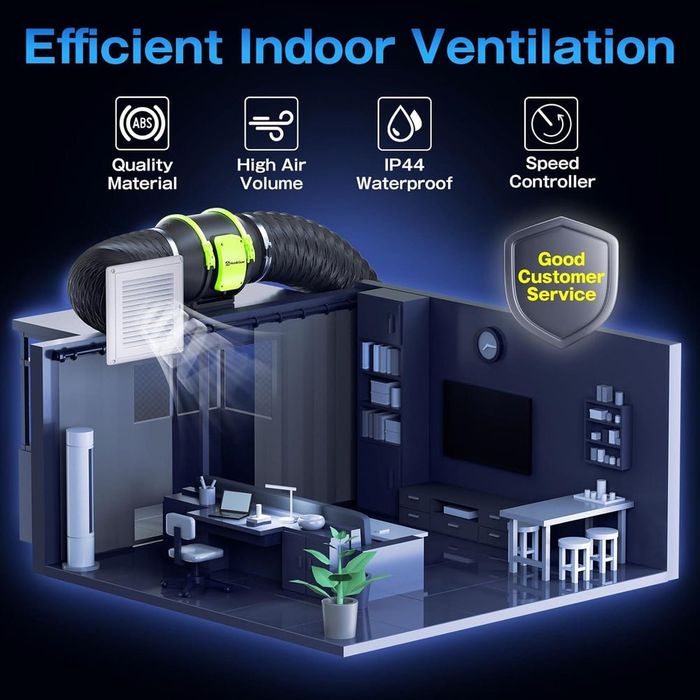 Ventilator tubulatură Hon&Guan GF-100P 100 mm cu variator de viteză – Nou