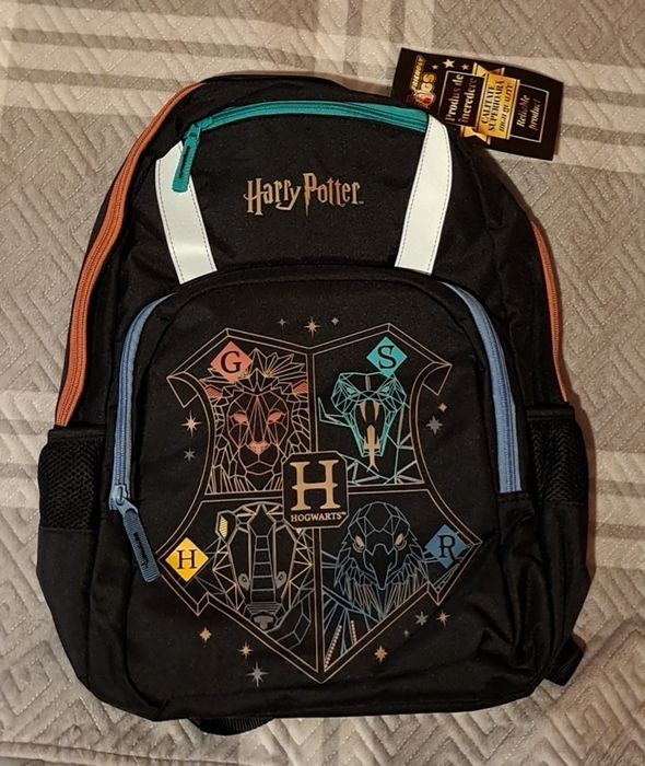 Ghiozdan Teens Harry Potter Negru cu 3 fermoare