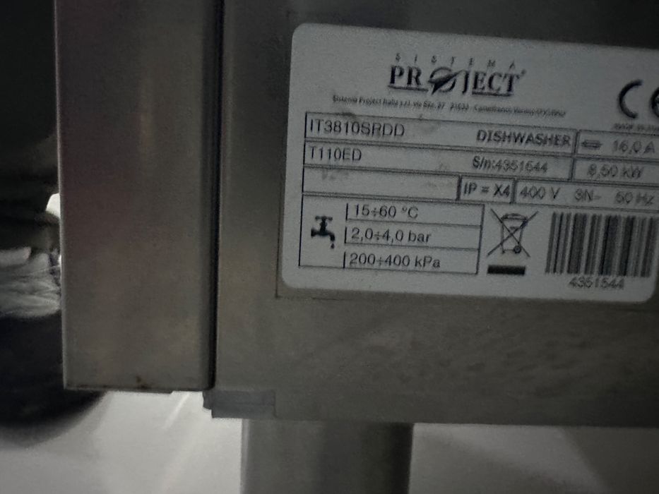 Masina profesionala de spalat vase tip hota/ pass-through cos 50 x 50 cm